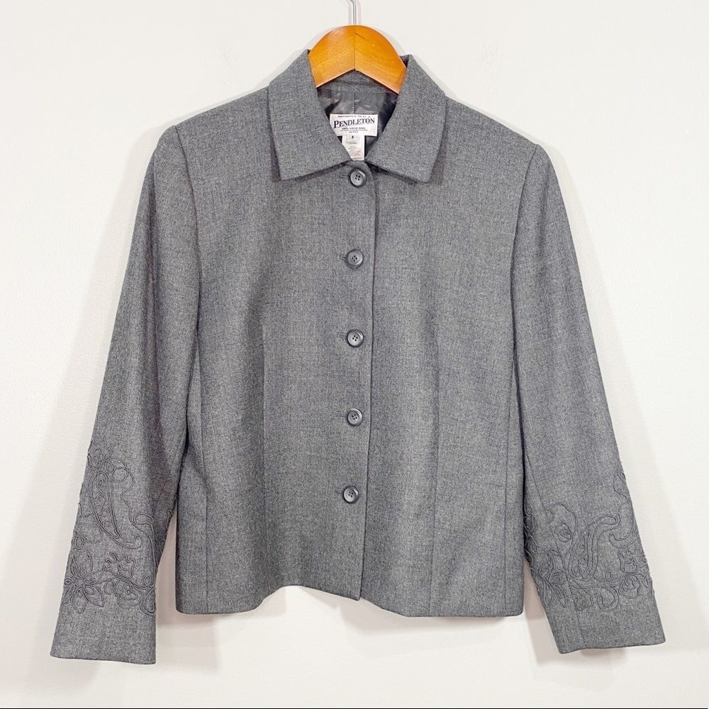 Pendleton | Vintage Wool Button Front Embroidered… - image 1